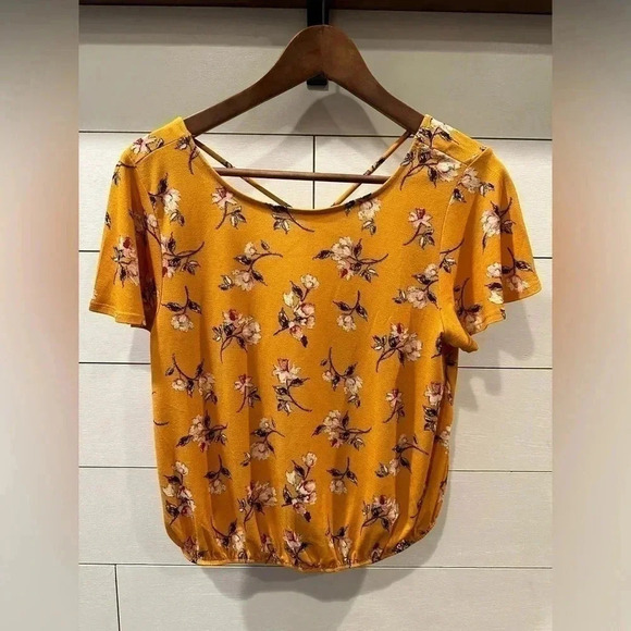 Rewind Yellow Crop Top- medium - Picture 1 of 5